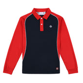 QBS Unisex Long-Sleeve PE Polo, Red
