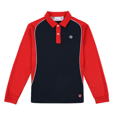 QBS Unisex Long-Sleeve PE Polo, Red