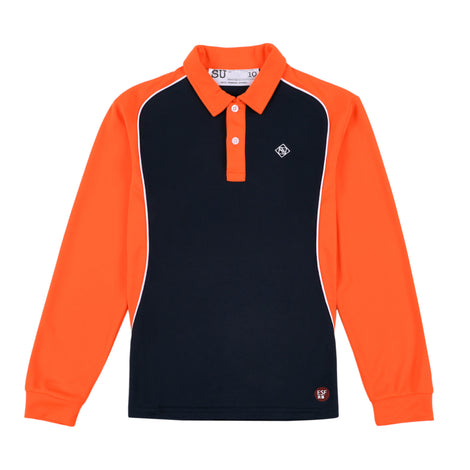 QBS Unisex Long-Sleeve PE Polo, Orange