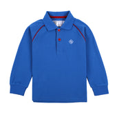 QBS Kindergarten Unisex Long-sleeve Polo, Blue