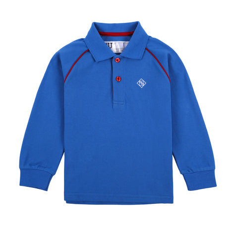 QBS Kindergarten Unisex Long-sleeve Polo, Blue