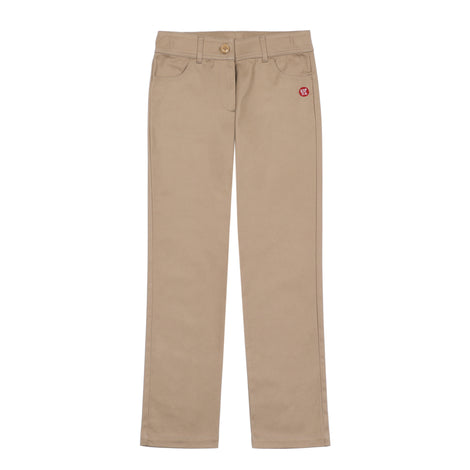 ESF Girls Straight Leg Trousers, Khaki