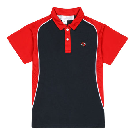 SJS Unisex PE Polo, Red - Dragon